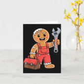 Gingerbread Mechanic Handyman Fixer Worker Christm Karte (Gelbe Blume)