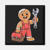 Gingerbread Mechanic Handyman Fixer Worker Christm Magnet (Vorne)