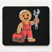Gingerbread Mechanic Handyman Fixer Worker Christm Mousepad (Vorne)