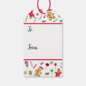 Gingerbread Men and Gnomes Weihnachtsmarken Geschenkanhänger (Rückseite)