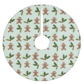 Gingerbread Men and Holly Pattern Polyester Weihnachtsbaumdecke (Vorderseite)