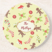 Gingerbread Men and Mistletoe Untersetzer (Vorne)