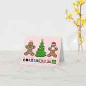 Gingerbread Men and Tree Chrismukkah Card Karte (Gelbe Blume)