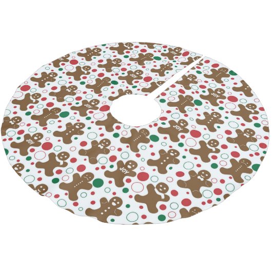 Gingerbread Men - Baumrock Polyester Weihnachtsbaumdecke (Schrägansicht)