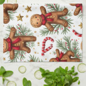 Gingerbread Men, Christmas, Author Natasha Us   Geschirrtuch (Gefaltet)