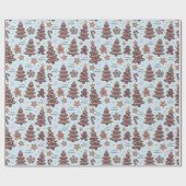 Gingerbread Men Christmas Bäume Frohe Weihnachten Geschenkpapier (Flach)