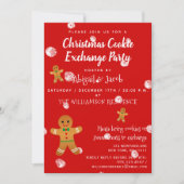 Gingerbread Men Christmas Cookie Excane Party Einladung (Vorderseite)