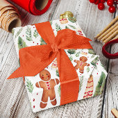 Gingerbread Men & Christmas Greenery Geschenkpapier