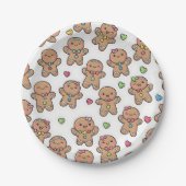 Gingerbread Men Christmas Paper Plates Pappteller (Vorderseite)