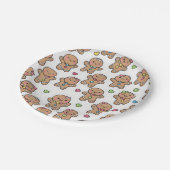 Gingerbread Men Christmas Paper Plates Pappteller (Schrägansicht)