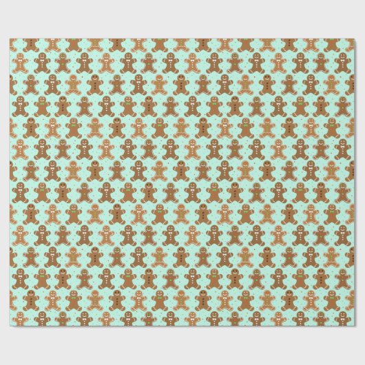 Gingerbread Men Christmas Pattern Geschenkpapier (Flach)
