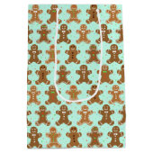 Gingerbread Men Christmas Pattern Mittlere Geschenktüte (Rückseite)