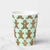 Gingerbread Men Christmas Pattern Pappbecher (Rückseite)
