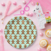 Gingerbread Men Christmas Pattern Pappteller (Party)