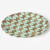 Gingerbread Men Christmas Pattern Pappteller (Schrägansicht)