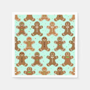 Gingerbread Men Christmas Pattern Serviette