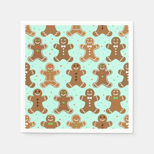 Gingerbread Men Christmas Pattern Serviette (Vorderseite)