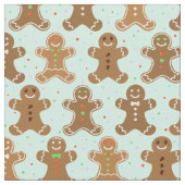 Gingerbread Men Christmas Pattern Stoff (Nahaufnahme)
