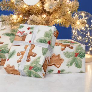 Gingerbread Men Dessert Greenery Moderne Weihnacht Geschenkpapier