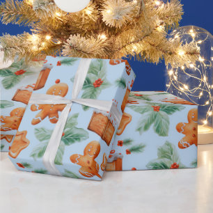 Gingerbread Men Dessert Greenery Moderne Weihnacht Geschenkpapier