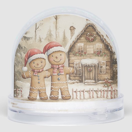 Gingerbread Men Gingerbread House Schneekugeln (Rückseite)