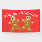 Gingerbread Men Happy Holidays Banner (Horizontal)