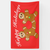 Gingerbread Men Happy Holidays Banner (Vertikal)