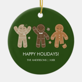 Gingerbread Men Holiday Keramik Ornament