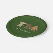 Gingerbread Men Holiday Paper Plate Pappteller (Schrägansicht)