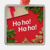 **GINGERBREAD MEN/HOLLY ** HO HA ORNANANATION ORNAMENT AUS METALL (Vorne)