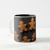 Gingerbread Men Knolling Zweifarbige Tasse (Vorderseite Links)