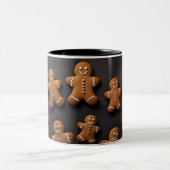 Gingerbread Men Knolling Zweifarbige Tasse (Mittel)