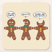Gingerbread Men My Leg Hurts Holiday Rechteckiger Pappuntersetzer (Vorderseite)
