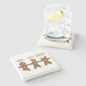 Gingerbread Men My Leg Hurts Holiday Steinuntersetzer (Seitenansicht)