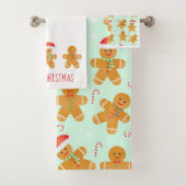 Gingerbread Men Pattern Badhandtuch Set (Insitu)