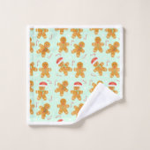 Gingerbread Men Pattern Badhandtuch Set (Waschlappen)