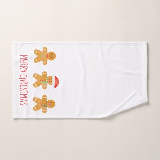 Gingerbread Men Pattern Badhandtuch Set (Handtuch)