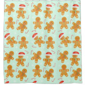 Gingerbread Men Pattern Duschvorhang (Vorderseite)