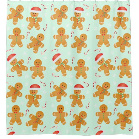 Gingerbread Men Pattern Duschvorhang (Vorderseite)
