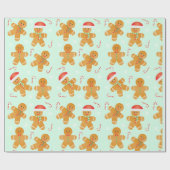 Gingerbread Men Pattern Geschenkpapier (Flach)