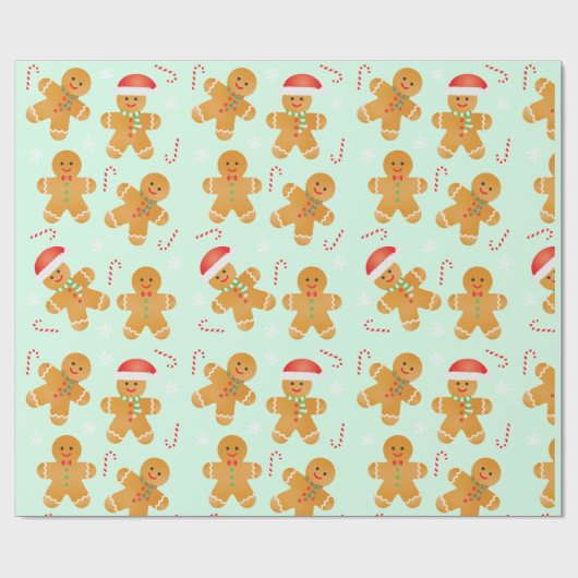 Gingerbread Men Pattern Geschenkpapier (Flach)