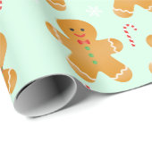 Gingerbread Men Pattern Geschenkpapier (Rolleneckpunkt)