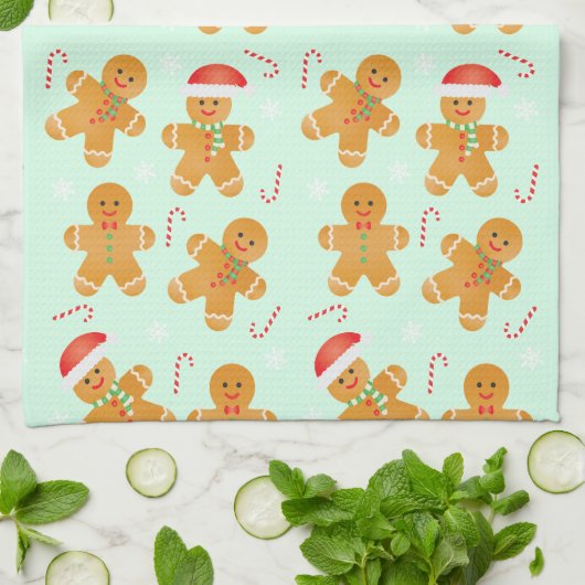 Gingerbread Men Pattern Geschirrtuch (Gefaltet)