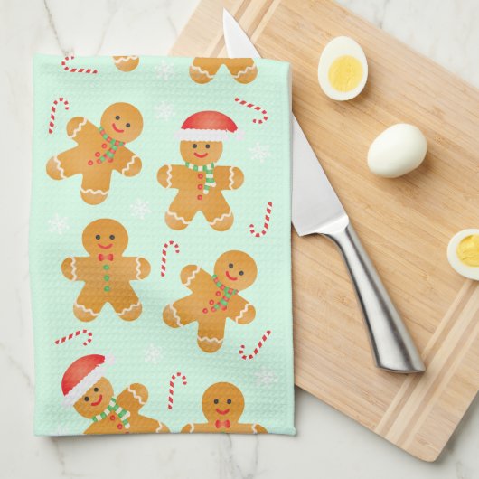Gingerbread Men Pattern Geschirrtuch (Viertel Falte)