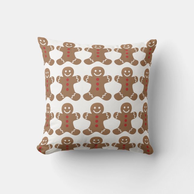 Gingerbread Men Pattern Kissen (Vorderseite)