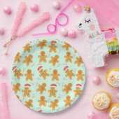 Gingerbread Men Pattern Pappteller (Party)