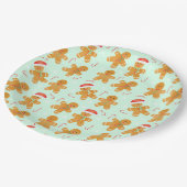 Gingerbread Men Pattern Pappteller (Schrägansicht)