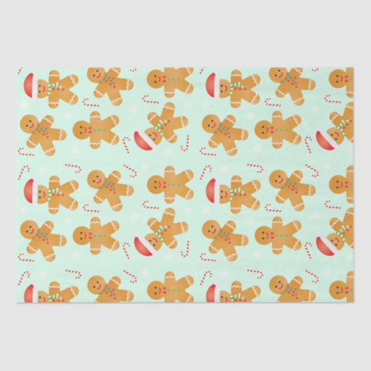 Gingerbread Men Pattern Seidenpapier (Vorderseite)
