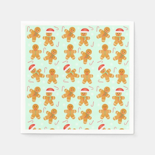 Gingerbread Men Pattern Serviette (Vorderseite)