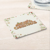 Gingerbread “Merry Christmas” Holiday Coasters Rechteckiger Pappuntersetzer (angewinkelt)